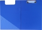 Preview: Klemmbrettmappe / Schreibmappe / Clipboard-Mappe A4 economy aus Graupappe, mit PVC-Folien Überzug, mit Drahtbügelklemme und Vorderdeckel, leinengeprägt, Farbe: blau - 1 Stück