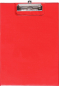 Mobile Preview: Klemmbrettmappe / Schreibmappe / Clipboard-Mappe A4 economy aus Graupappe, mit PVC-Folien Überzug, mit Drahtbügelklemme und Vorderdeckel, leinengeprägt, Farbe: rot - 1 Stück