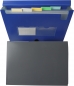 Preview: EXXO by HFP Fächertasche / Aktentasche / Sammeltasche, passend für A4 Unterlagen, 6 Fächer, aus PP, dehnbare Fächer, mit Klarsicht-Taben, Klettverschluss und Namensschildtaschen, Farbe: blau – 1 Stück