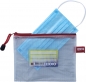 Preview: Kleinkrambeutel A6 Mesh Bag Reißverschlussbeutel aus faserverstärkter PVC-Folie mit rotem Reißverschluss – 5 Stück