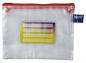Preview: Kleinkrambeutel A6 Mesh Bag Reißverschlussbeutel aus faserverstärkter PVC-Folie mit rotem Reißverschluss – 5 Stück