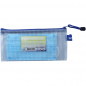 Preview: Kleinkrambeutel DIN Lang Mesh Bag Reißverschlussbeutel aus faserverstäkrter PVC-Folie mit blauem Reißverschluss – 5 Stück
