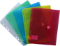 Preview: Dokumententaschen Sammelmappen Sichttaschen A5 quer transparent farbig sortiert- Dokumentenmappe zum Abheften mit EURO-Lochung, Abheftrand, Klappe und Klettverschluss - 10 Stück