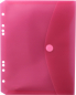 Preview: Dokumententaschen Sammelmappen Sichttaschen A5 quer transparent rot - Dokumentenmappe zum Abheften mit EURO-Lochung, Abheftrand, Klappe und Klettverschluss - 10 Stück