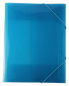 Preview: EXXO by HFP Eckspanner / Gummizugmappe / Sammelmappe, A4, aus PP, mit 30mm Füllhöhe, mit Gummizug und 3 Einschlagklappen im Rückendeckel, Farbe: transparent türkis– 1 Stück
