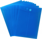 Preview: Dokumententaschen mit Klettverschluss, A4 hoch, transparent blau, aus PP - 10 Taschen