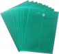 Preview: Dokumententaschen mit Klettverschluss A4 hoch, transparent grün, aus PP - 10 Taschen