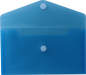 Preview: Dokumententaschen Sammelmappen Sichttaschen DIN Lang quer transparent blau- Dokumentenmappe mit Klappe und Klettverschluss - 10 Stück