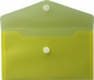 Preview: Dokumententaschen Sammelmappen Sichttaschen DIN Lang quer transparent gelb- Dokumentenmappe mit Klappe und Klettverschluss - 10 Stück