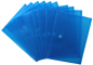 Preview: Dokumententaschen A4 quer mit umlaufender Dehnfalte u. Klettverschluss, transparent blau, mit 30 mm Füllhöhe, aus PP - 10 Stück