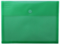 Preview: Dokumententaschen A4 quer mit umlaufender Dehnfalte u. Klettverschluss, transparent grün, mit 30 mm Füllhöhe, aus PP - 10 Stück