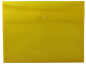 Preview: Dokumententaschen A4 quer mit umlaufender Dehnfalte u. Klettverschluss, transparent gelb, mit 30 mm Füllhöhe, aus PP - 10 Stück
