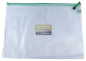Mobile Preview: Kleinkrambeutel A3 Mesh Bag Reißverschlussbeutel aus faserverstäkrter PVC-Folie mit grünem Reißverschluss – 5 Stück