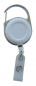 Mobile Preview: JOJO – Ausweishalter Ausweisclip Schlüsselanhänger runde Form Metallumrandung Druckknopfschlaufe Farbe weiß- 10 Stück