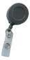 Preview: JOJO – Ausweishalter Ausweisclip Schlüsselanhänger, runde Form, Gürtelclip, Druckknopfschlaufe, Farbe grau - 100 Stück