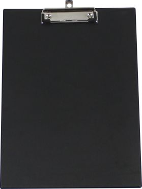 Klemmbrett A4 aus Graupappe, mit PVC-Folienüberzug, Farbe: schwarz – 1 Stück
