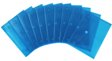 Dokumententasche A5 transparent blau mit Magneteinsatz – 10 Stück