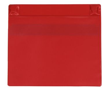 Magnettaschen Kennzeichnungstaschen A5 quer aus PVC-Weichfolie, mit Regenschutz und Neodym-Magneten, Farbe: rot – 10 Stück
