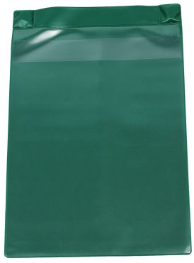 10 Stück Magnettaschen Kennzeichnungstaschen A4 aus PVC-Weichfolie, mit Regenschutz und Neodym-Magneten, Farbe: grün