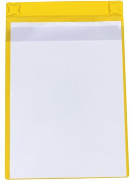 Magnettaschen Kennzeichnungstaschen A4 aus PVC-Weichfolie, mit Regenschutz und Neodym-Magneten, Farbe: gelb – 10 Stück