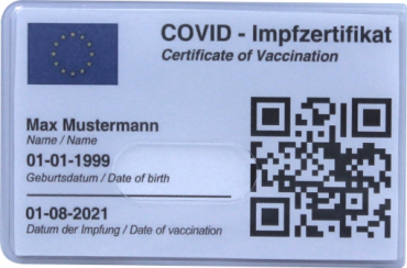 Schutzhülle transparent für Impfkarte / Plastikkarte vom Impfzertifikat - 2er Pack