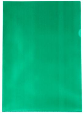 Sichthüllen / Aktenhüllen / Dokumentenhüllen A4, 120my, aus PP, mit Daumenaussparung, oben und seitlich offen, Farbe: transparent grün genarbt - 100 Stück