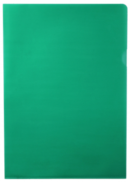 Sichthüllen / Aktenhüllen / Dokumentenhüllen A4, 120my, aus PP, mit Daumenaussparung, oben und seitlich offen, Farbe: transparent grün genarbt - 100 Stück