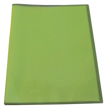 EXXO by HFP Flexibles Sichtbuch / Sichthüllenmappe / Soft-Schtbuch, A4, aus PP, mit 10 fest eingeschweißten und oben offenen Klarsichthüllen, mit Hülle auf dem Front- und Rückendeckel, Farbe: transparent limone – 1 Stück