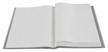 EXXO by HFP Flexibles Sichtbuch / Sichthüllenmappe / Soft-Schtbuch, A4, aus PP, mit 30 fest eingeschweißten und oben offenen Klarsichthüllen, mit Hülle auf dem Front- und Rückendeckel, Farbe: transparent– 1 Stück