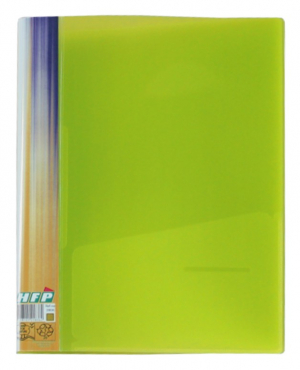 EXXO by HFP Ringbuch / Ringmappe / Ringordner, A4, aus PP, mit Stegtasche und Innentasche, mit 2er D-Ring-Mechanik, Farbe: transparent limone– 1 Stück