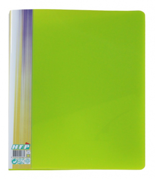 EXXO by HFP Ringbuch / Ringmappe / Ringordner, A4, aus PP, mit Stegtasche und Innentasche, mit 4er D-Ring-Mechanik, Farbe: transparent limone– 1 Stück