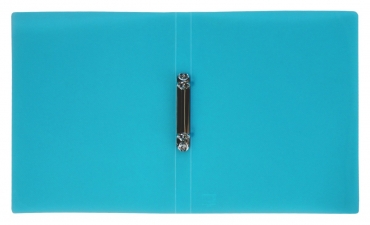 EXXO by HFP Ringbuch / Ringmappe / Ringordner, A4, aus PP, mit 2er Rundringmechanik und selbstklebenden Rückenschild, Farbe: transparent türkis– 1 Stück
