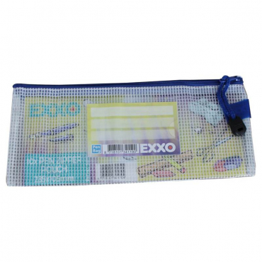 Kleinkrambeutel DIN Lang Mesh Bag Reißverschlussbeutel aus faserverstäkrter PVC-Folie mit blauem Reißverschluss – 5 Stück