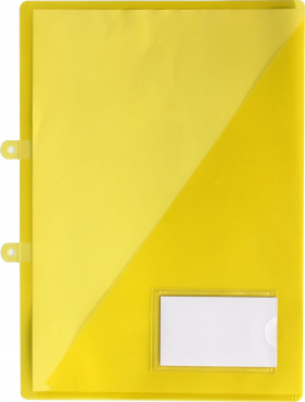 EXXO by HFP Angebotsmappen A4 / Einlegemappen / Sichttaschen A4, aus PP, mit Abheftvorrichtung, Visitenkartenhalter und Innentasche, Farbe: transparent gelb- 10 Stück