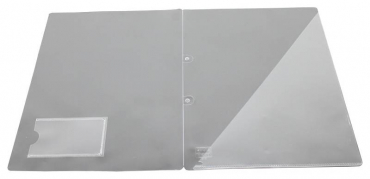 EXXO by HFP Angebotsmappen A4 / Einlegemappen / Sichttaschen, aus PP, mit Abheftvorrichtung, Visitenkartenhalter und Innentasche, Farbe: transparent - 10 Stück