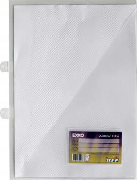 EXXO by HFP Angebotsmappen A4 / Einlegemappen / Sichttaschen, aus PP, mit Abheftvorrichtung, Visitenkartenhalter und Innentasche, Farbe: transparent - 10 Stück