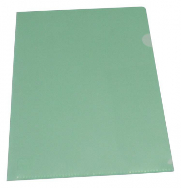 EXXO by HFP Sichthüllen / Aktenhüllen / Dokumentenhüllen A4, 180my, aus PP, mit Daumenaussparung, oben und seitlich offen, Farbe: transparent grün - 10 Stück