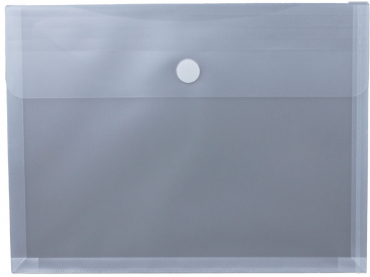 Dokumententaschen A4 quer mit umlaufender Dehnfalte u. Klettverschluss, transparent farblos, mit 30 mm Füllhöhe, aus PP, NEUTRAL - 10 Stück