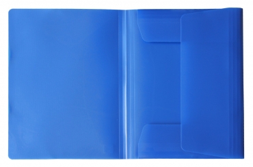 EXXO by HFP Eckspanner / Gummizugmappe / Sammelmappe, A4, aus PP, mit 30mm Füllhöhe, mit Gummizug und 3 Einschlagklappen im Rückendeckel, Farbe: transparent blau– 1 Stück