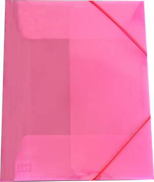 EXXO by HFP Eckspanner / Gummizugmappe / Sammelmappe, A4, aus PP, mit 30mm Füllhöhe, mit Gummizug und 3 Einschlagklappen im Rückendeckel, Farbe: transparent rot– 1 Stück