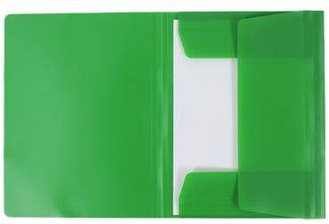 Eckspanner / Gummizugmappe  A4 aus PP-Folie, mit 15 mm Füllhöhe, mit Gummizug und 3 Einschlagklappen, Farbe: Perlfarben farblich sortiert – 10 Stück