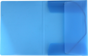 EXXO by HFP Eckspanner / Gummizugmappe / Sammelmappe, A4, aus PP, mit 30mm Füllhöhe, mit Gummizug und 3 Einschlagklappen im Rückendeckel, Farbe: blau– 1 Stück