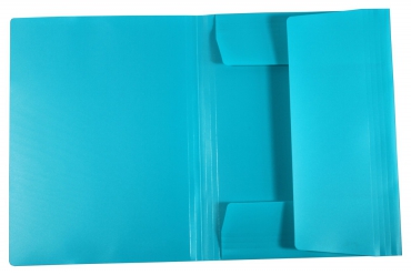 EXXO by HFP Eckspanner / Gummizugmappe / Sammelmappe, A4, aus PP, mit 30mm Füllhöhe, mit Gummizug und 3 Einschlagklappen im Rückendeckel, Farbe: türkis– 1 Stück