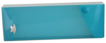 Ausziehbare Stiftebox / Stifteetui / Kleinkrambox, aus PP, mit transparenten Gehäuse und Druckknopf, Farbe: türkis– 1 Stück