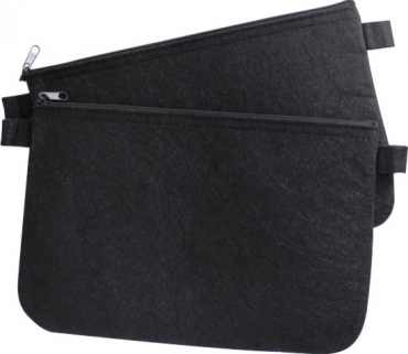 Banktasche Geldscheintasche aus Filz schwarz 25 x 16 cm - 2 Stück