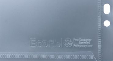 Nachhaltige Dokumententaschen A4 quer mit Klettverschluss aus Post-Consumer-Recycling PP in transparent natur mit Abheftrand EURO-Lochung - 10 Stück
