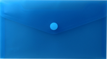 Dokumententaschen Sammelmappen Sichttaschen DIN Lang quer transparent blau- Dokumentenmappe mit Klappe und Klettverschluss - 10 Stück