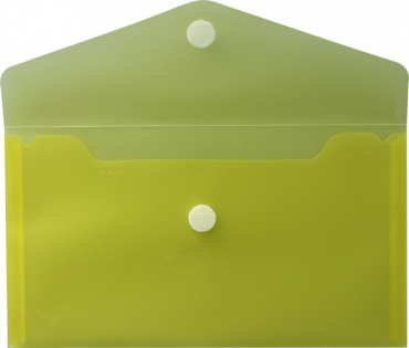 Dokumententaschen Sammelmappen Sichttaschen DIN Lang quer transparent gelb- Dokumentenmappe mit Klappe und Klettverschluss - 10 Stück