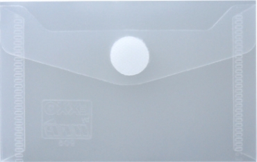 Visitenkartentaschen / Sammeltaschen / Sichttaschen, quer, aus PP,  mit Klappe und Klettverschluss, Farbe: transparent natur - 10 Stück