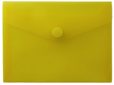 Dokumententaschen Sammelmappen Sichttaschen A6 quer transparent gelb- Dokumentenmappe mit Klappe und Klettverschluss - 10 Stück